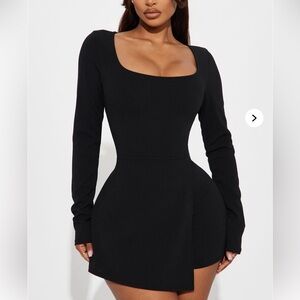 LilyBeth Black Long Sleeve Romper